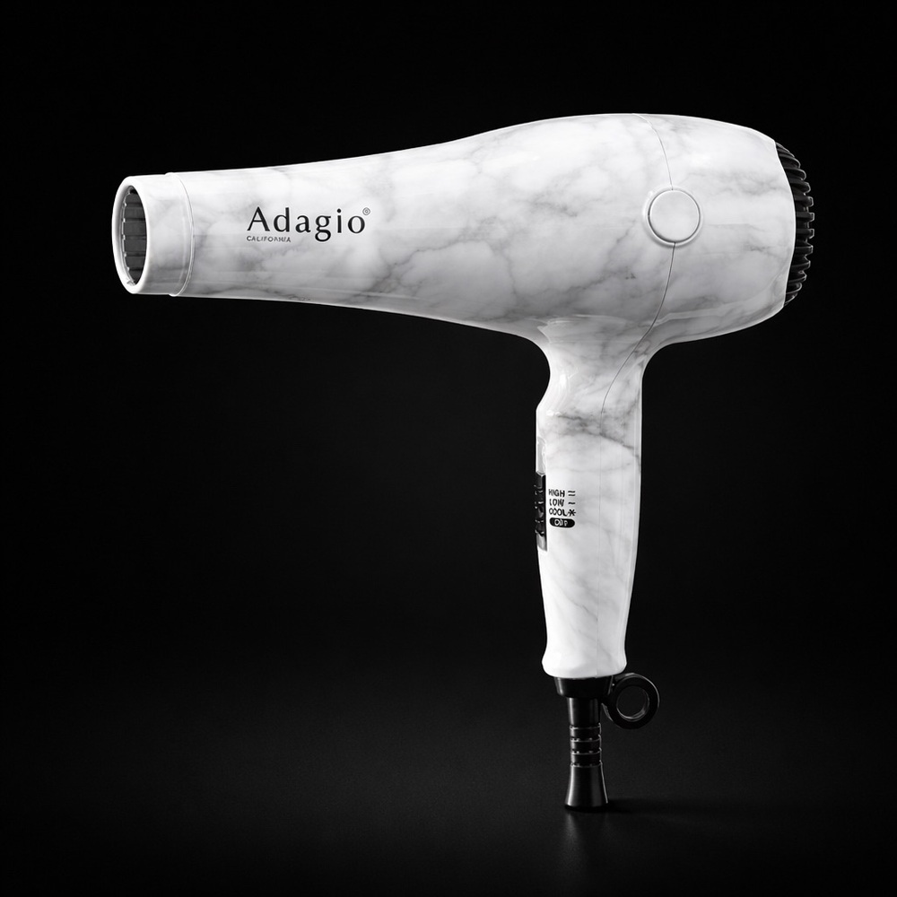 Adagio 2500 BLOW DRYER (WHITE‎ MARBLE), NWOB, AS SHOWN